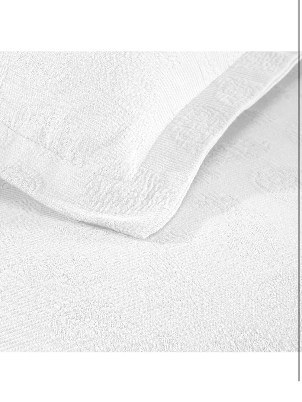 NEW Superior Cotton 3 Piece Bedspread Set (Matelasse Coverlet + 2 shams), White
